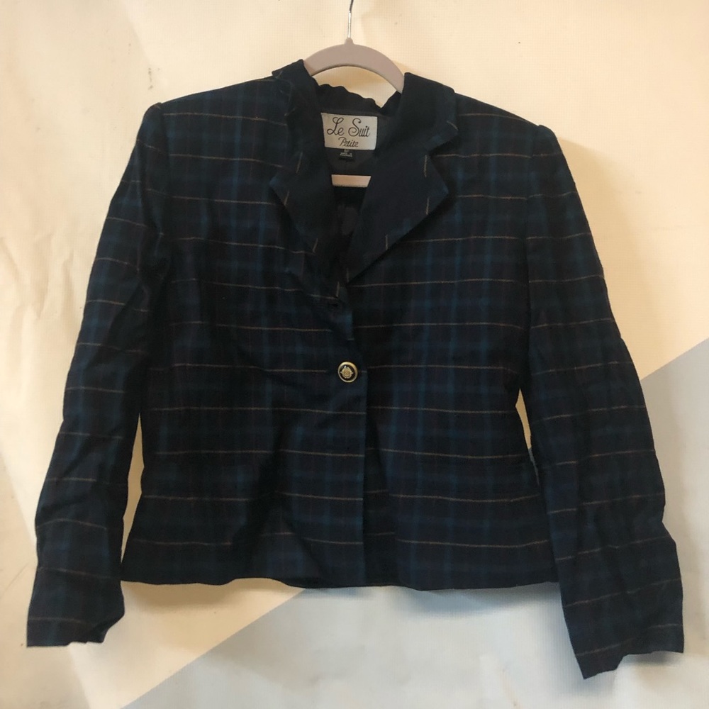 Le Suit Petite Plaid Blazer